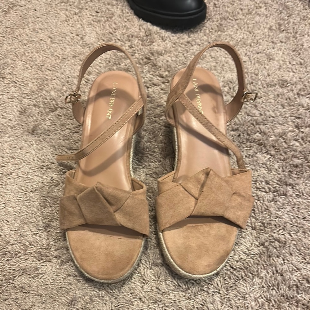 Lane Bryant Brown Bow Sandals